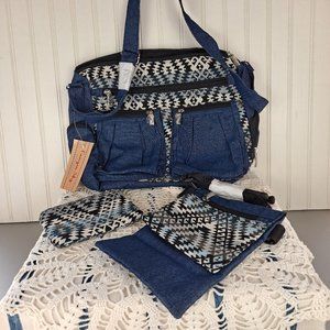 NWT Canyon Sky Southwest Inspiration Denim Crossbody, Pouch, & Small Crossbody